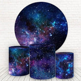 Kreis Nacht Funkeln Galaxis Glücklich Geburtstag Hintergrund Bausatz
